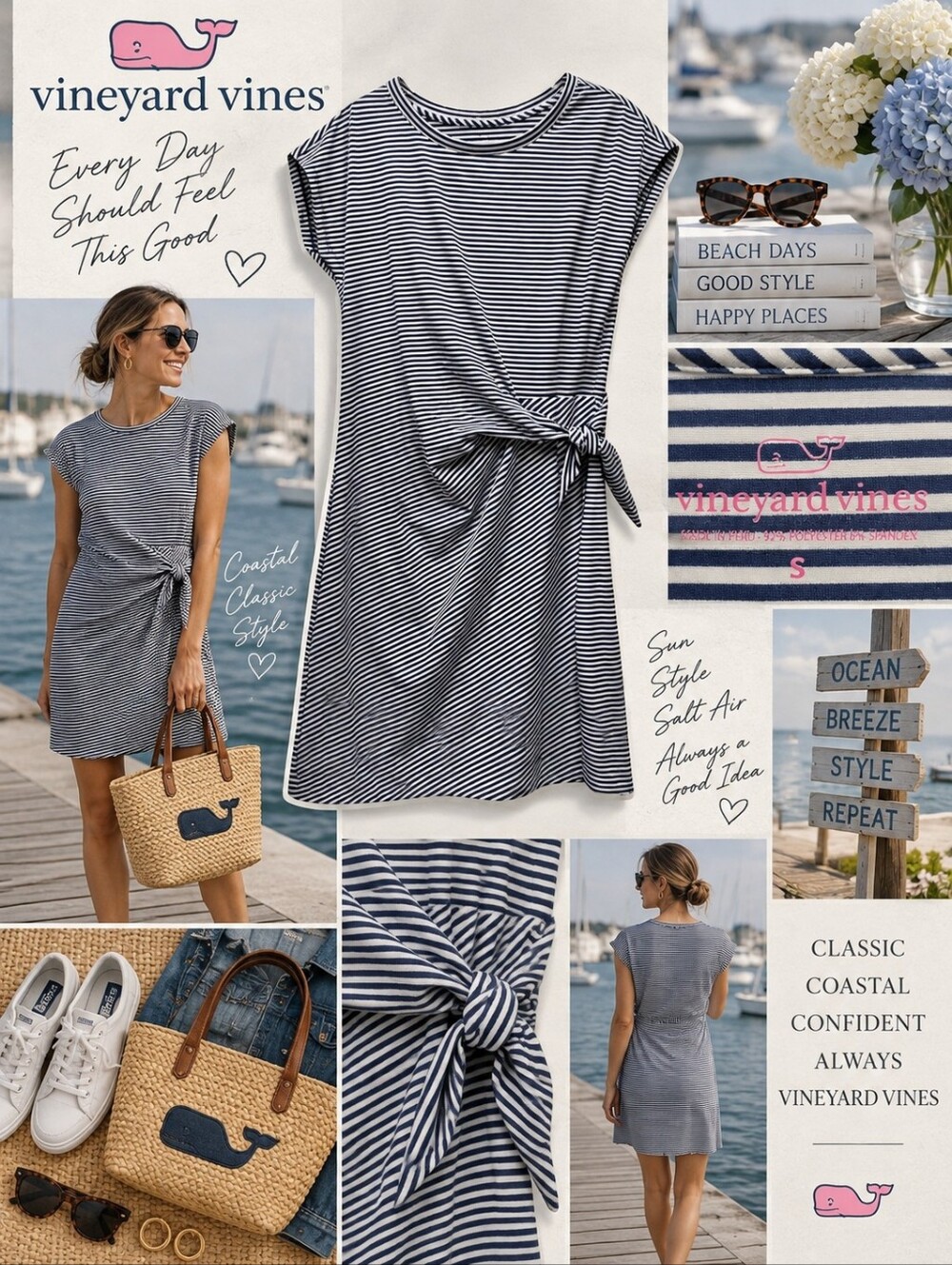 Vineyard Vines Sankaty Side Tie Knit Dress - S